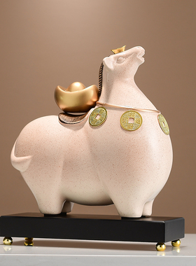 简约马上有钱软装装饰品 办公室桌面前台客厅Q电视柜创意摆件家用