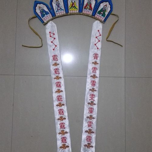 道家法器道士冠道帽五老冠高端刺绣绣L花道长法帽五君冠法衣