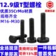 12.9级高强度t型螺丝冲床铣床加工中心梯形丝M12 M30梯型压板螺栓