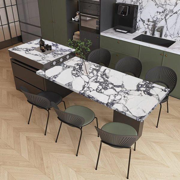 进口岩板岛台餐桌一体可伸缩奢石实木储物大户型餐厅开放式中岛台,住宅家具,岛台,淘宝优惠券,粉丝福利购,淘宝优惠卷