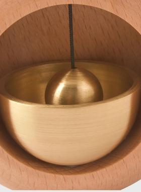 日式多巴胺门铃配件纯铜家居实木吸门风铃配件纯铜铃铛冰箱贴铃铛