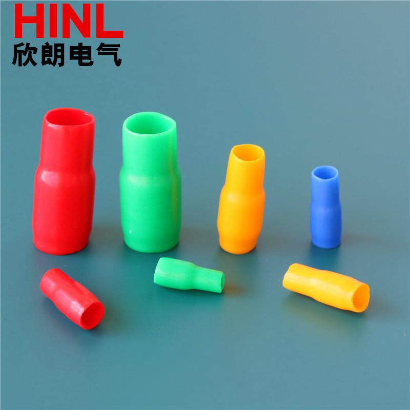 绝缘软套管铜接线端子护套线管绝缘软护套阻燃电线铜鼻子色标护套