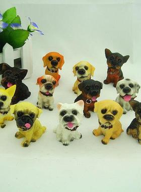 树脂仿真狗 家居工艺品摆件套装 创意十二名犬汽车摆件