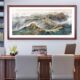 江山万里长城画靠山图国画山水画客厅挂画招财办公室装 饰画背景墙