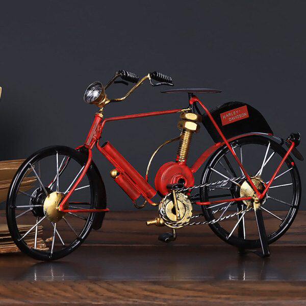 复古老式铁艺自行车模型工艺品创意客厅酒柜装饰品摆设橱窗小摆件