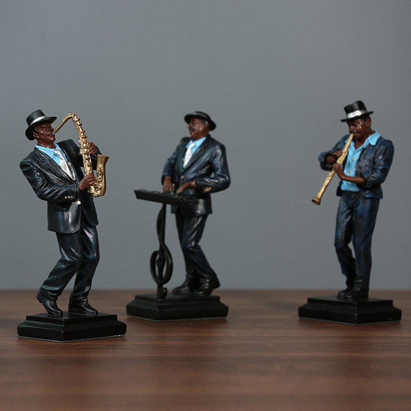 复古简约音乐乐队人物客厅家居装饰品创意电视柜S酒柜抽象工艺摆