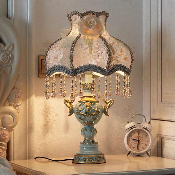 欧式台灯卧室床头可调节亮度插电式家用轻奢亮超亮结婚陪嫁床头灯