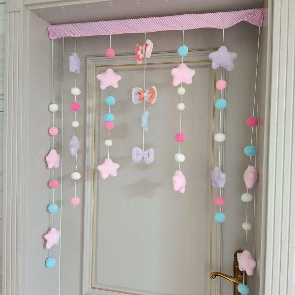 幸运小彩球房门小门帘吊帘线帘少女心韩式粉色可爱桃爱心免打孔挂,居家布艺,珠帘/挂帘,淘宝优惠券,粉丝福利购,淘宝优惠卷