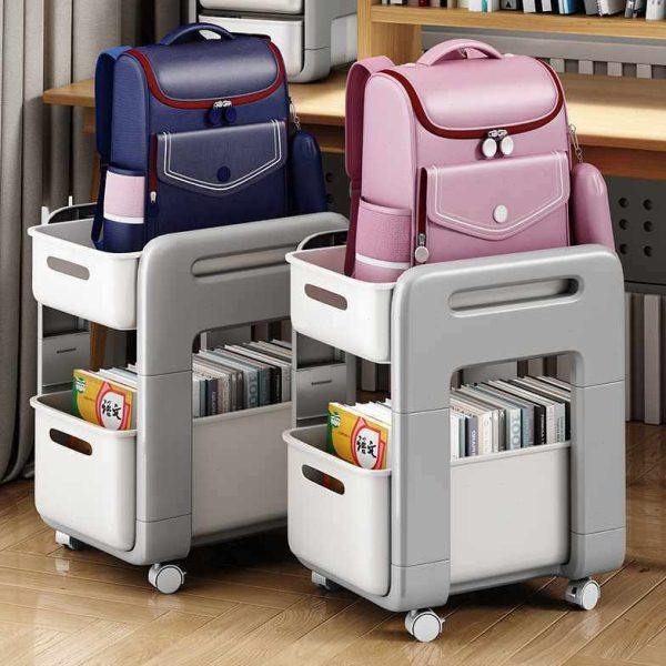 可移动书包家用书本桌下书包置物架放滑轮柜小推车收纳架简约,收纳整理,书桌收纳置物架,淘宝优惠券,粉丝福利购,淘宝优惠卷
