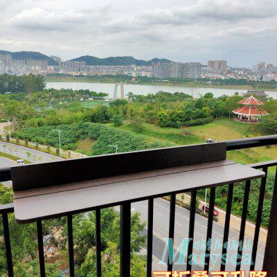 可折叠阳台栏杆挂桌吧台桌家用吧桌休闲桌子阳台护栏悬挂桌折叠桌