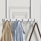 床边挂衣钩 柜卡夹式 厨房宿舍门后挂钩2cm厚门 不锈钢免打孔衣柜鞋