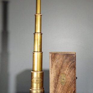 古玩回流纯铜手工单筒望远镜伸缩式复古高清望眼镜古董收藏