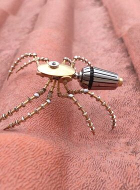 蒸汽朋克机械昆虫狼蛛金属模型纯手工创意工艺品桌面摆件跨境直供