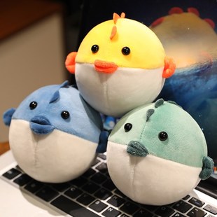 可爱小河豚解压毛绒公仔慢回v弹捏捏乐玩偶治愈系减压球送女友礼