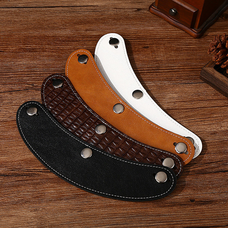 复古安全帽PU皮帽檐4p/3半盔飞行盔机车跑车安全帽通用3按扣装饰