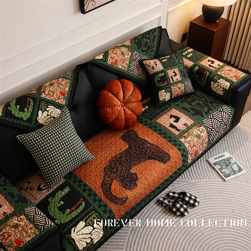 法式轻奢覆古沙发垫套罩加厚防滑四季通用深色耐脏艺术.沙发盖布