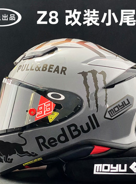 摸鱼出品Z8 大尾翼u小尾翼改装件Z8头盔专用电镀镜片