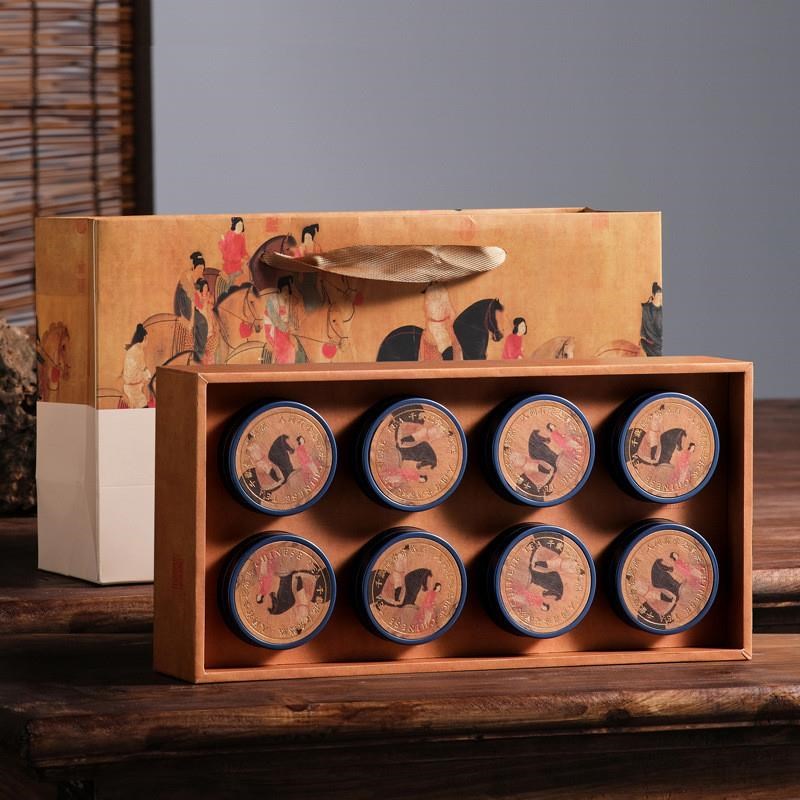 高档小泡罐茶礼盒装红茶t包装空盒大红袍白茶龙井8罐通用制定