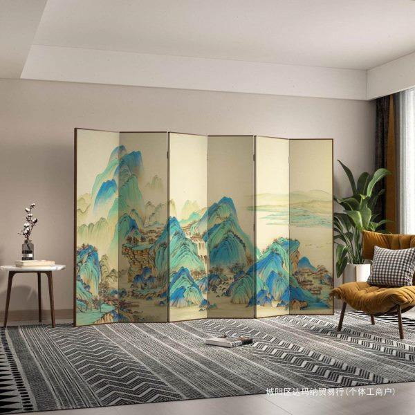 新中式茶室屏风隔断客厅遮挡公室现简约折叠移动家用折屏实木,商业/办公家具,护理屏风,淘宝优惠券,粉丝福利购,淘宝优惠卷