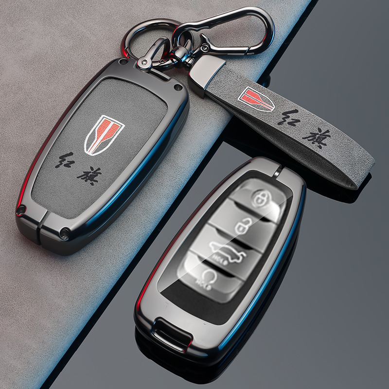 适用红旗hs5钥匙套卡片H5经典h7壳ehs9扣ILS7包eqm5男改装汽车用