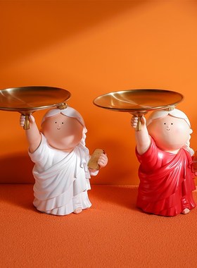现代客厅玄关自由女神收纳摆件钥匙摆放K台轻奢装饰创意家居饰品