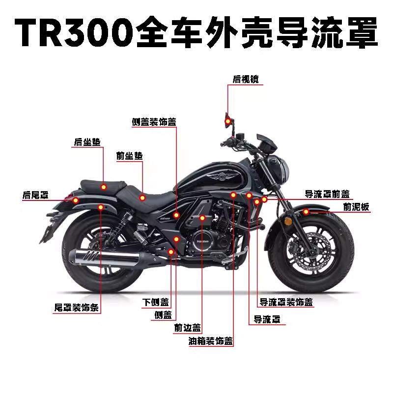 适用TR300全车外o壳塑料件 导流罩挡泥板护板侧盖燃油箱装饰板原