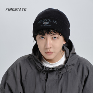 针织帽毛线帽男士 男2023新款 黑色保暖冷帽男 SeTATE帽子冬季 FINE