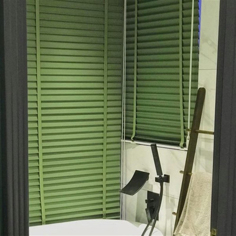 新款实木百叶窗椴木百叶帘环保窗帘卧室I遮光防水遮阳中式竹木百