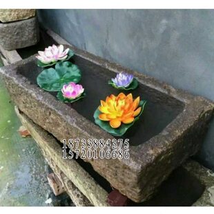 出售石雕石槽子老槽子养鱼养花花盆鱼缸种花石头缸池子流水洗手盆
