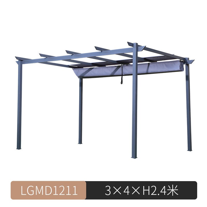 户外庭院铝合金葡萄架花园露台别墅遮雨棚拱门Q铁艺爬藤花架子廊