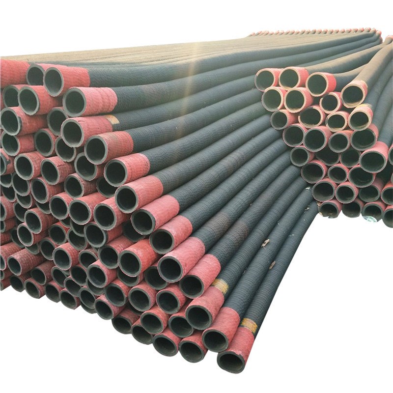 钢丝缠绕胶管 g泥排水排红头橡胶管道 水利工程加厚黑色12m橡胶管