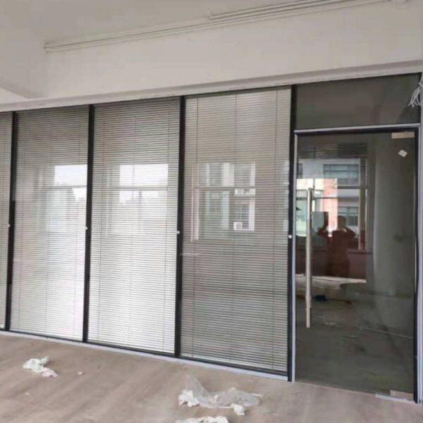 济宁办公室玻璃高隔断铝合金钢化中空百叶窗隔音墙写字楼屏风隔间