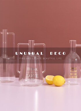 极简轻奢透明玻璃酒具水杯冷水壶醒酒器样板间售楼处Y酒柜装饰摆