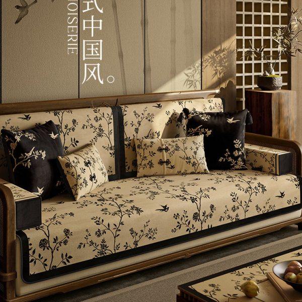 喜即闲花红木沙发坐垫套罩高档四季通用新中式实木沙发垫防滑盖布,居家布艺,沙发垫,淘宝优惠券,粉丝福利购,淘宝优惠卷