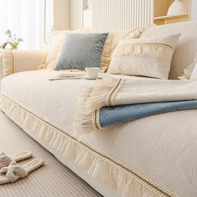 法式奶油风沙发垫四季通用2024新款欧式防滑高级感皮沙发套罩盖布,居家布艺,沙发垫,淘宝优惠券,粉丝福利购,淘宝优惠卷