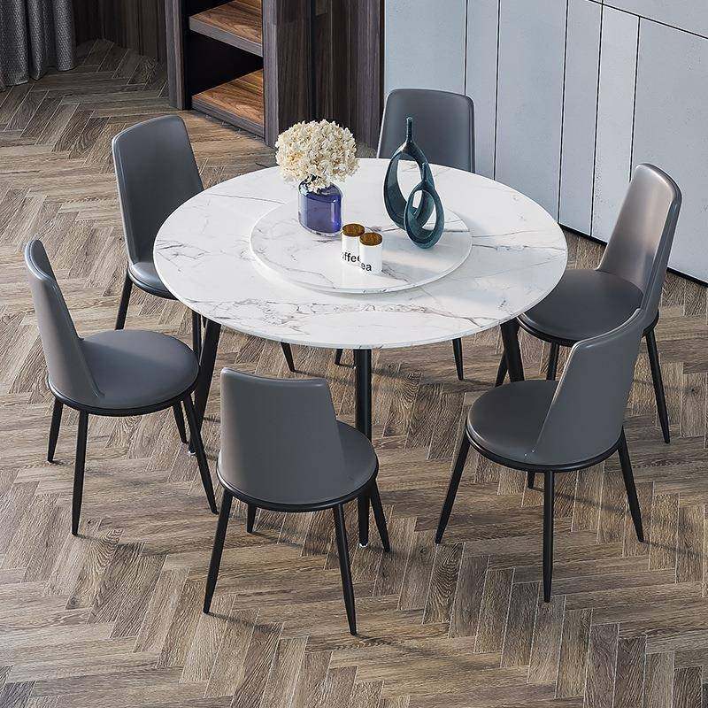 现代简约大理石餐桌椅 小户型餐厅吃饭桌子 酒店圆形带转盘餐桌椅,电子元器件市场,其它元器件,淘宝优惠券,粉丝福利购,淘宝优惠卷