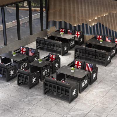 复古工业风清吧音乐餐吧卡座沙发铁艺酒吧酒馆桌椅组合火锅烧烤店