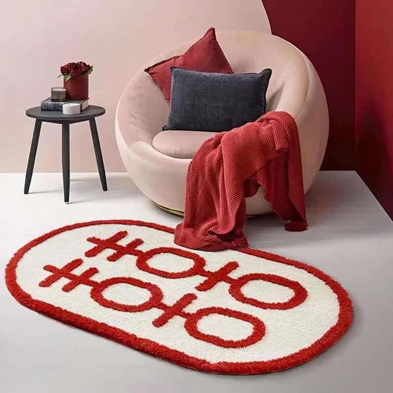 结婚地毯地垫进门婚房喜庆喜字门垫入户门卧室床边毯红色脚垫进门