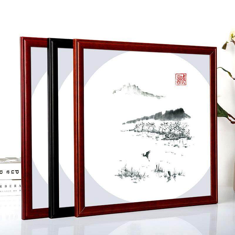 中式实木国画装裱画框字画外框架宣纸卡纸相框挂墙可做任意尺寸33