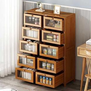 抽屉式收纳柜子儿童储物柜零食柜家用多层大容量整理柜实木五斗柜