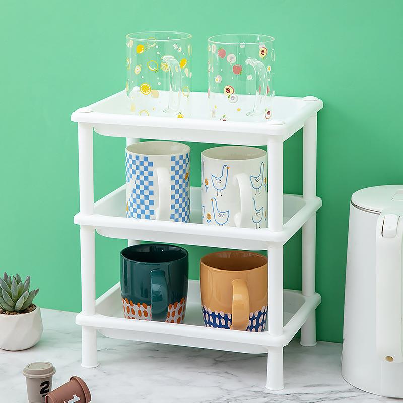 学生宿舍简易收纳架办公室桌面置物架多层盆栽水杯架零食储物架子