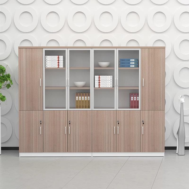 办公家具文件柜 木质高柜老板办公室书柜 简约现代资料柜背景柜子