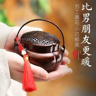 创意复古大明宣德炉怀炉暖手炉香炉家用手提炉香薰炉茶桌摆件