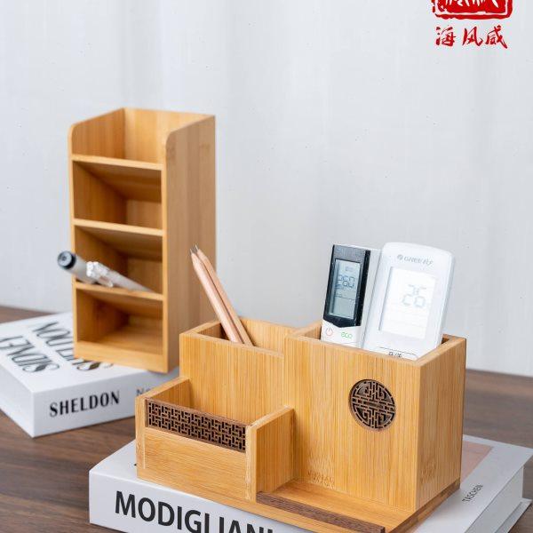 海风威竹木笔筒新中式实木办公室桌面摆件收纳盒书房木质笔桶礼品,节庆用品/礼品,笔筒,淘宝优惠券,粉丝福利购,淘宝优惠卷