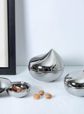 现代酒北欧轻奢极电镀银色逗点陶瓷储物罐简摆板件家居样FPO房店