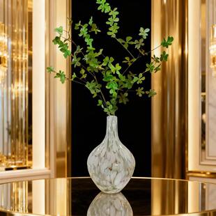 简约现代绿白RVW摆色豹纹波点花瓶家居摆件吊钟仿真配饰草客厅花