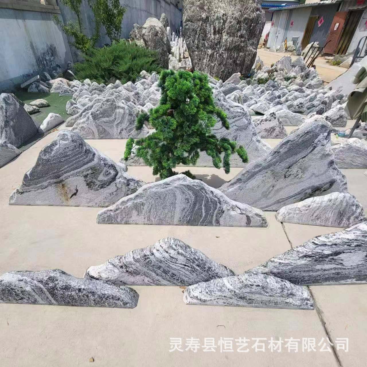 雪浪石假山别墅庭院造景假山摆件 雪浪石造景摆件