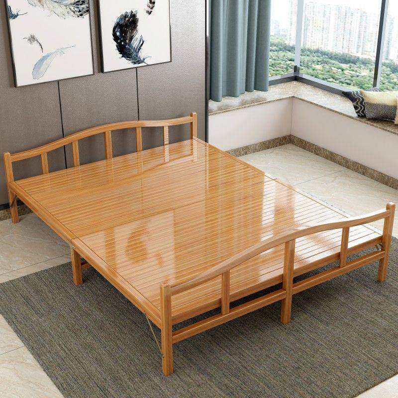 竹床床单出租房双人简易家用成人午睡午休凉床折叠床竹子硬板木床