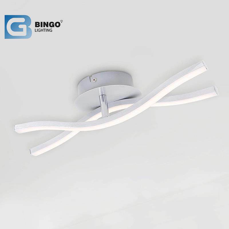 中山现代简约两条异形吸顶灯灯饰灯具照明家装卧室客厅过道走廊灯