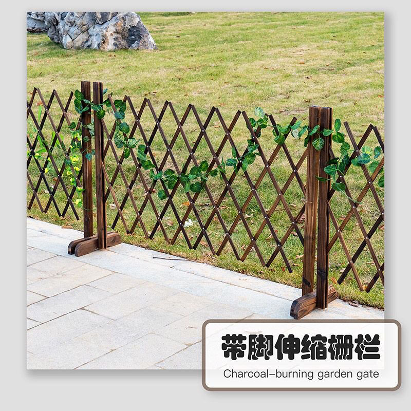 户外防腐木栅栏室外伸缩篱笆w护栏室内宠物围栏装饰网格隔断木花